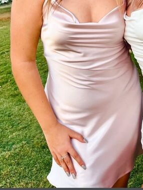 Princess Polly Blush Satin Midi Dress